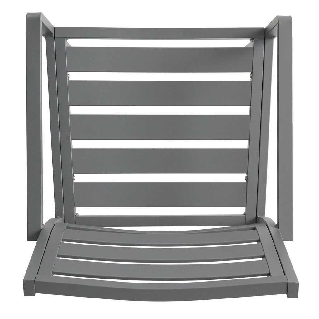 Outdoor Modern Aluminum Dining Chair (Set of 2), Gun Metal Gray