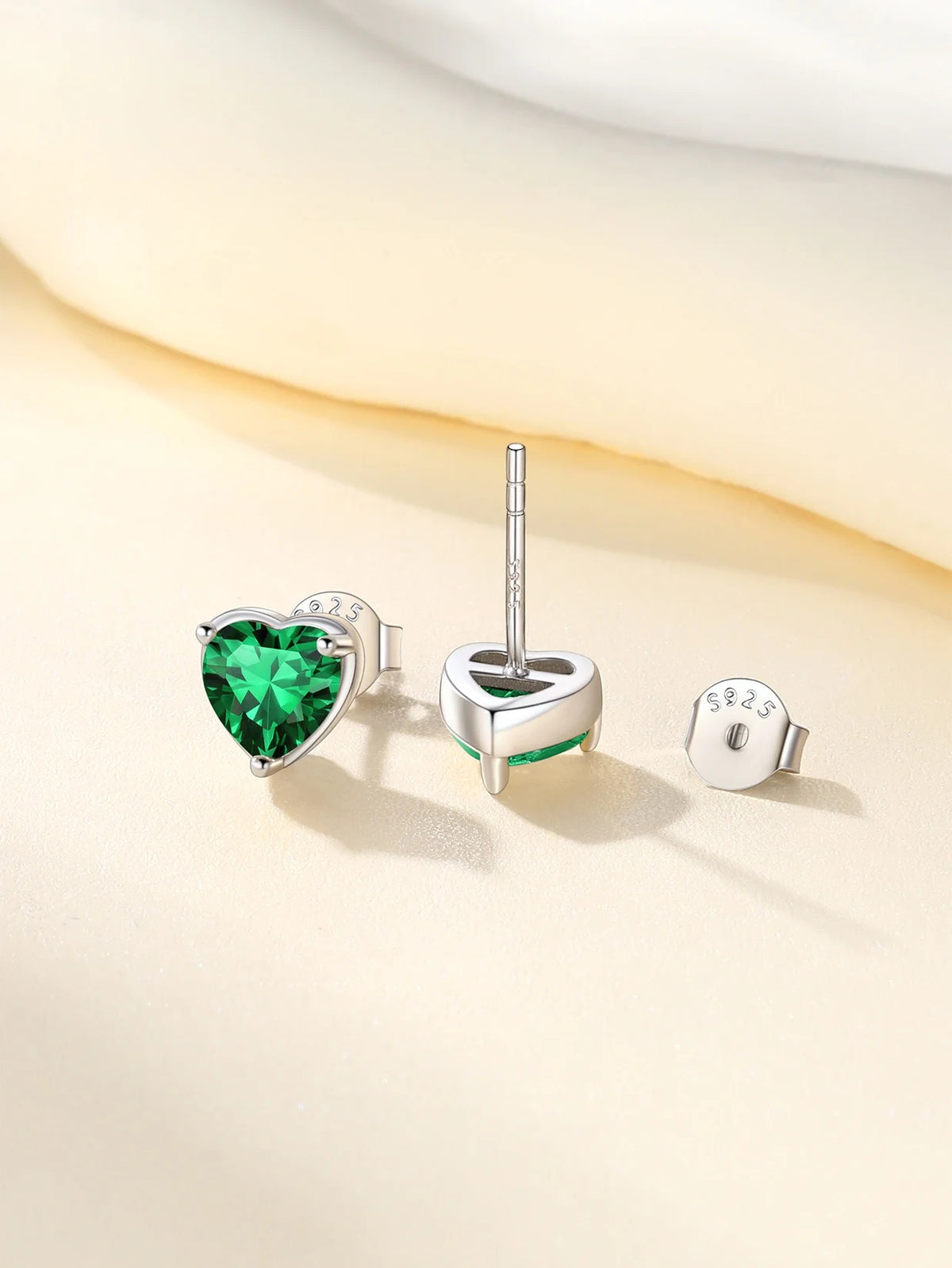 Silver Earrings for Women 925 Sterling Silver Heart Birthstone Stud Earrings Birthday Jewelry Gift