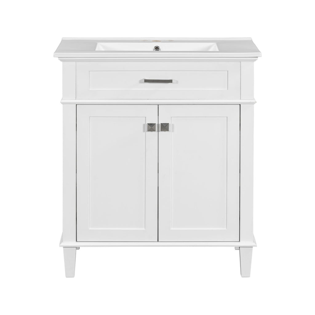 Bathroom Vanity With Ceramic Basin, Soft Close Door And Adjustable Shelves