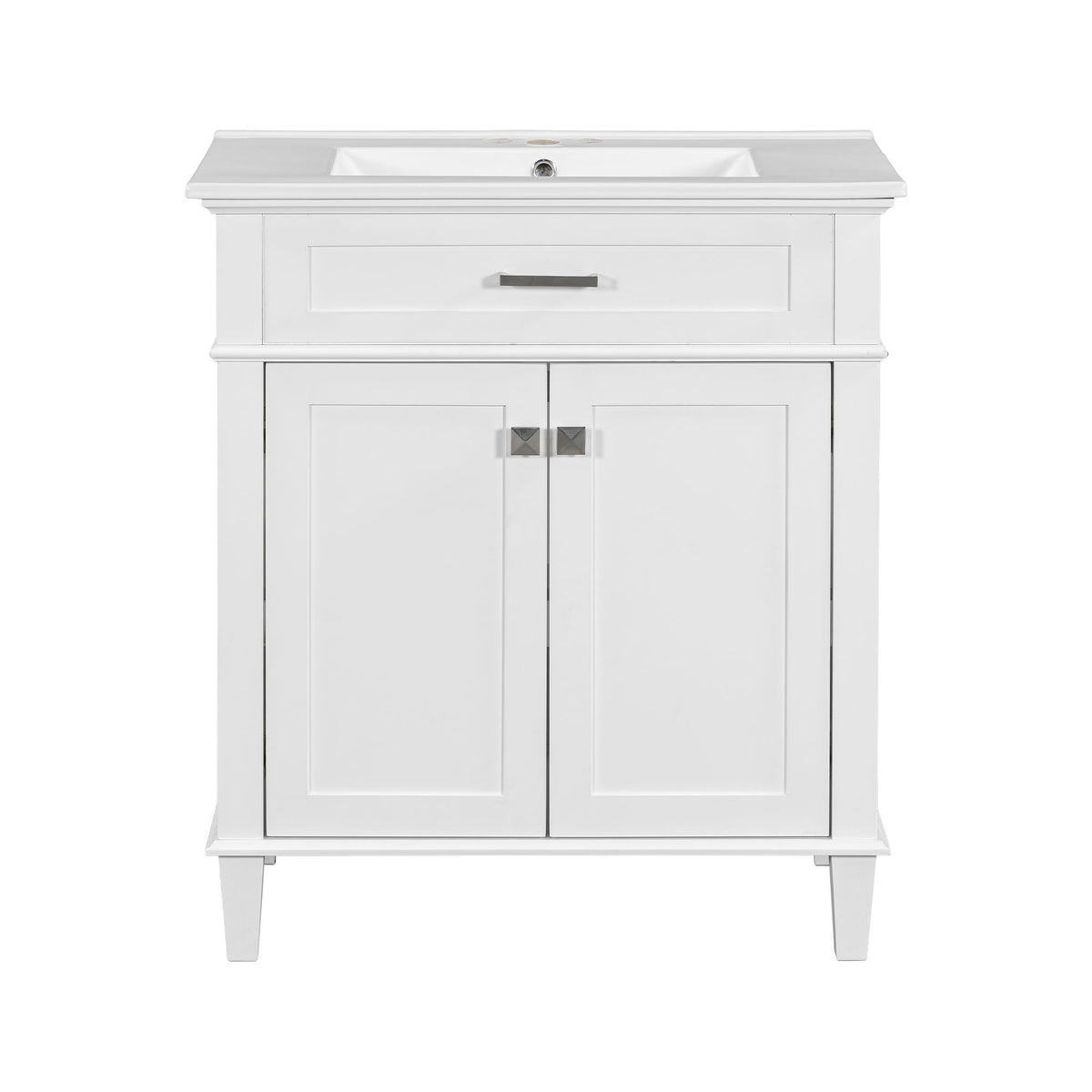 Bathroom Vanity With Ceramic Basin, Soft Close Door And Adjustable Shelves