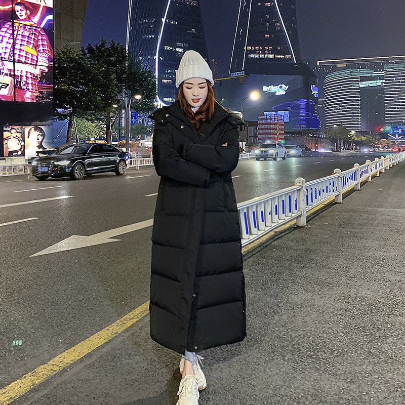 New Long Down Jacket Female Ultralong Overknee Thickened White Duck Down Coat