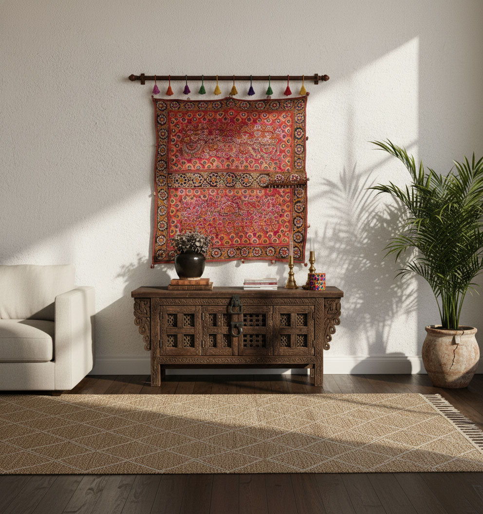 Authentic Antique Kutch Embroidered Textile
