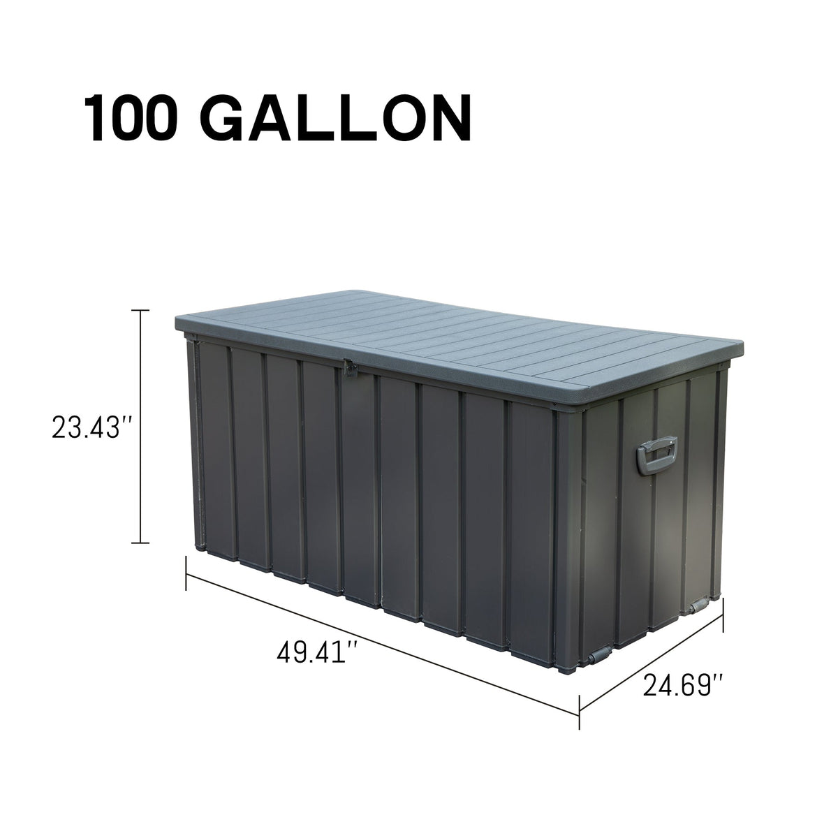 100 Gallon Outdoor Storage Deck Box Waterproof, Large Patio Storage Bin