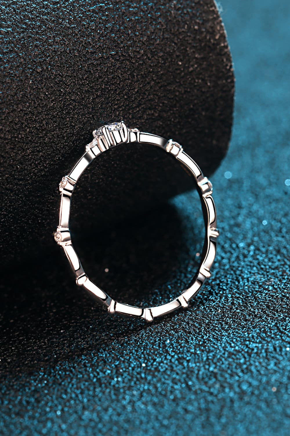 Sparkala™ 925 Sterling Silver Rhodium-Plated Beaded Ring