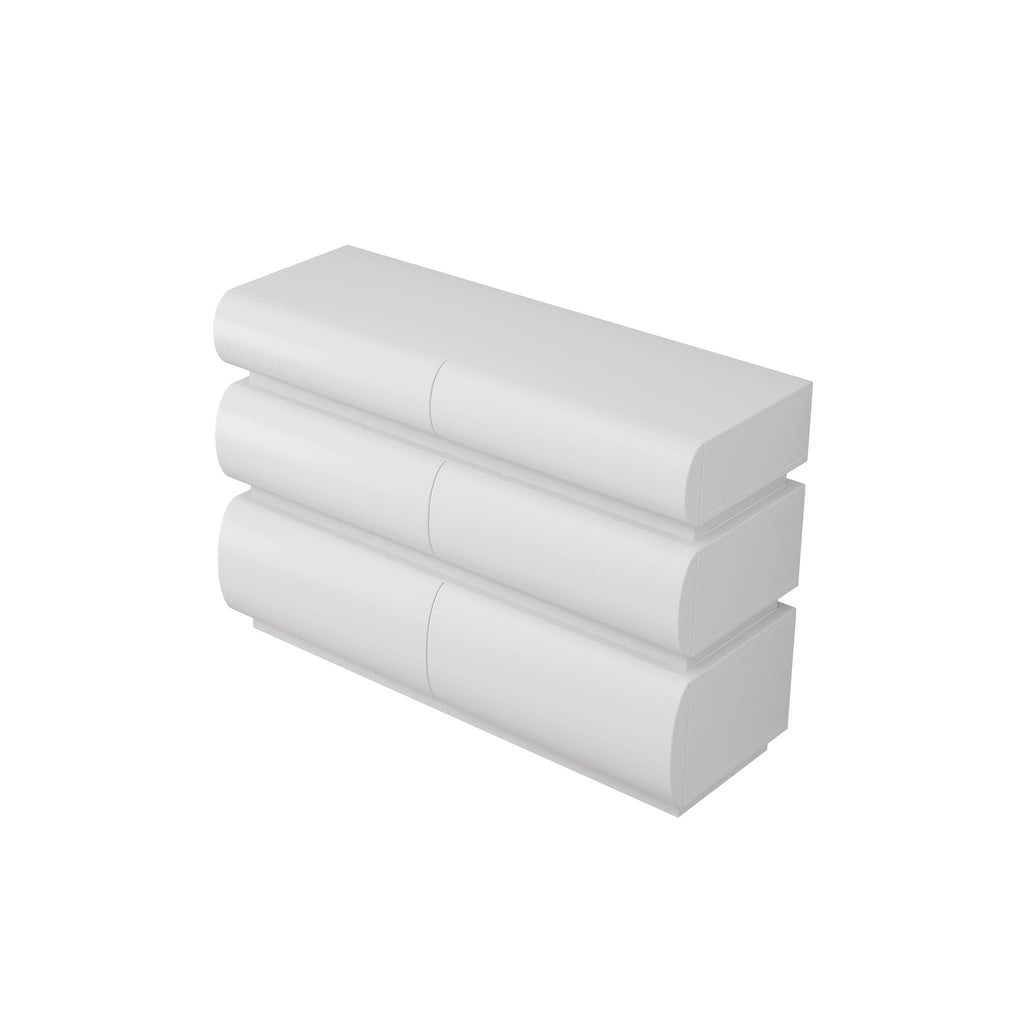 Minimalist Modern 6 Drawer Dresser, Handle Free Design With Wide Storage