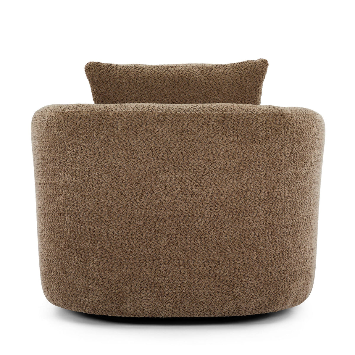 360° Swivel Barrel Sofa Chair With Throw Pillow, Upholstered Accent Chair