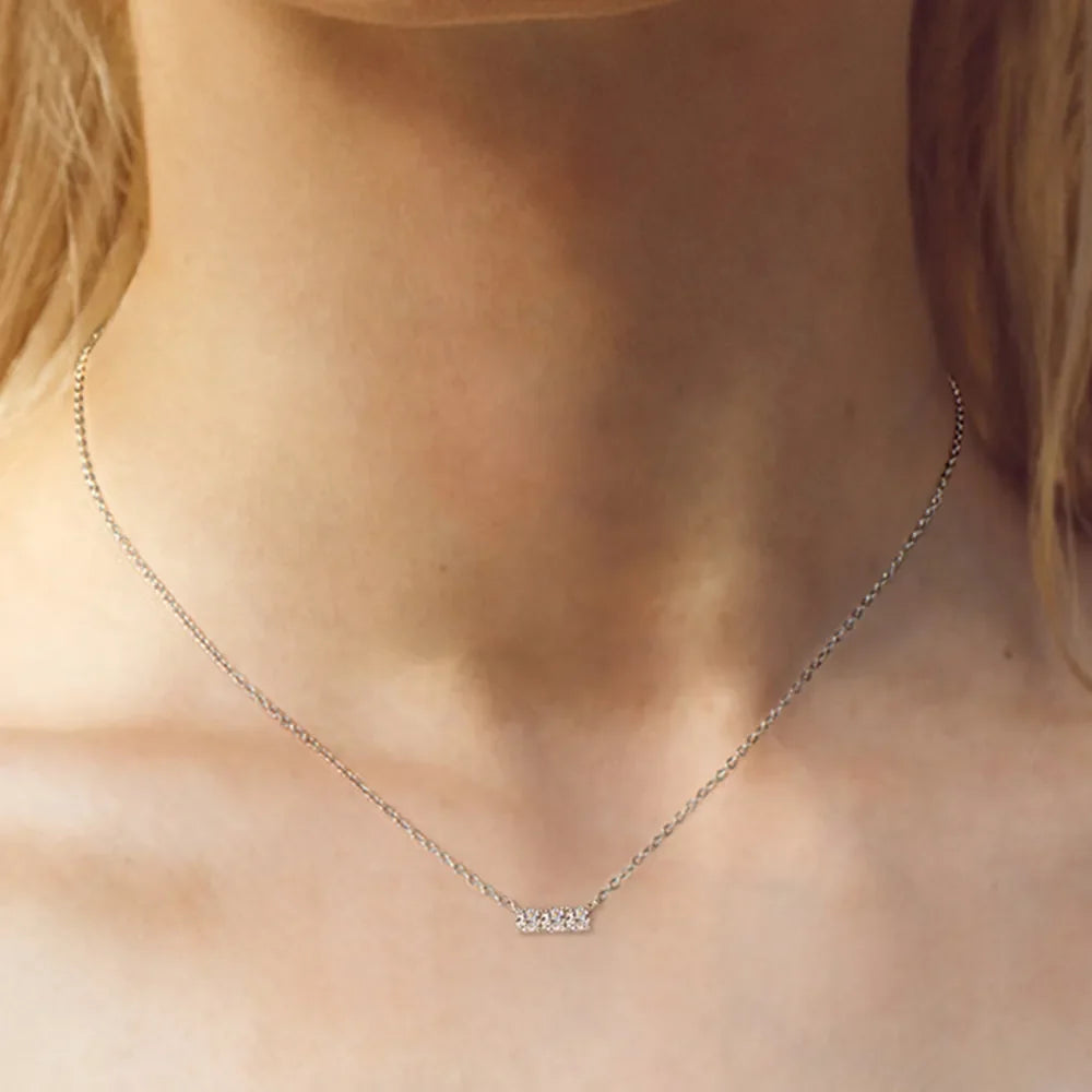 925 Sterling Silver Inlaid Sparkala™ Bar Necklace