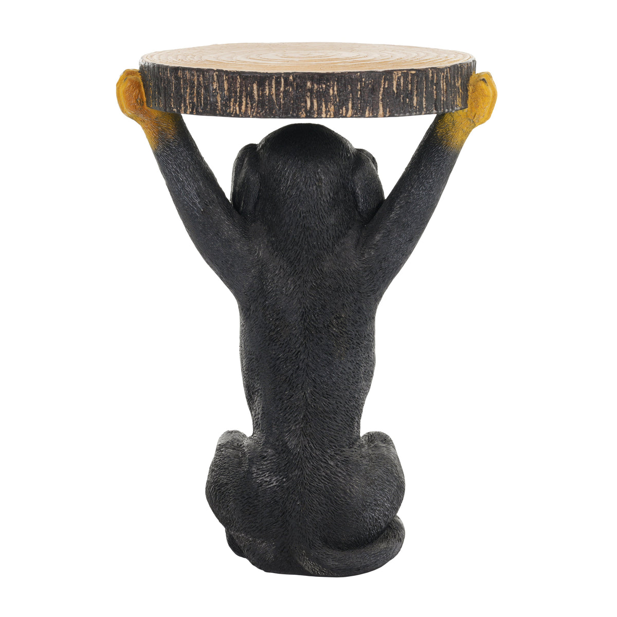 22.17'H Black Dog Side Table Pedestal End Table Stool