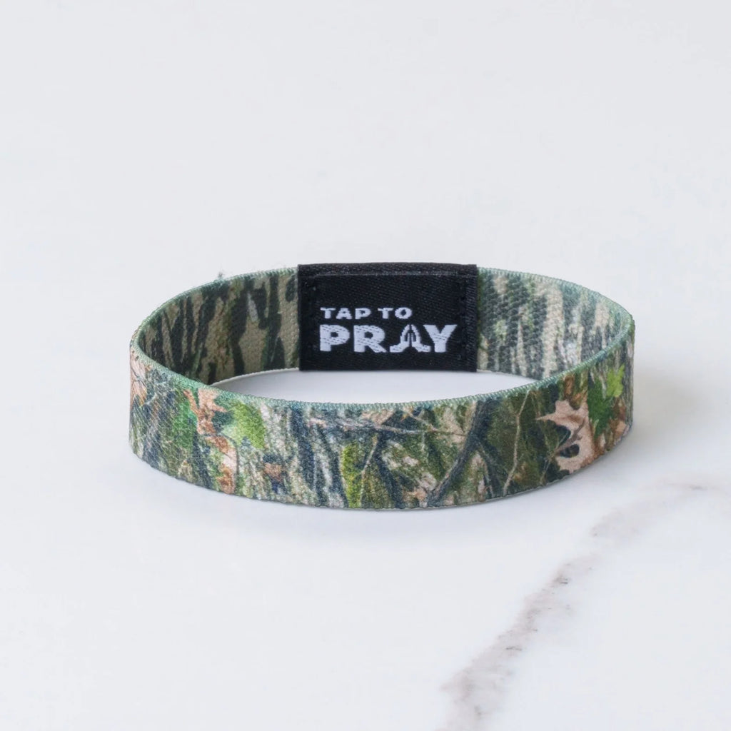 Forest + Tree Bark Tap to Pray Wristband