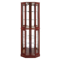 6 Shelf Corner Curio Display Cabinet With Lights, Mirrors And Adjustable Shelves