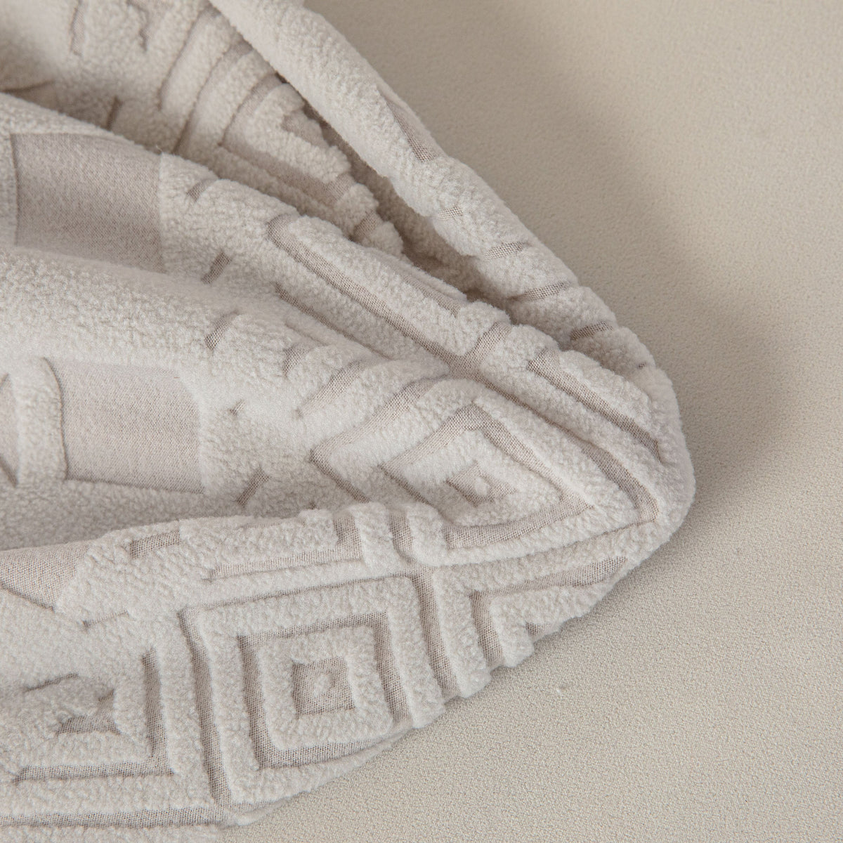 High Stretch Embossed Geometric Slipcover for Couch, Cozy Plush Fleece Couch Cover