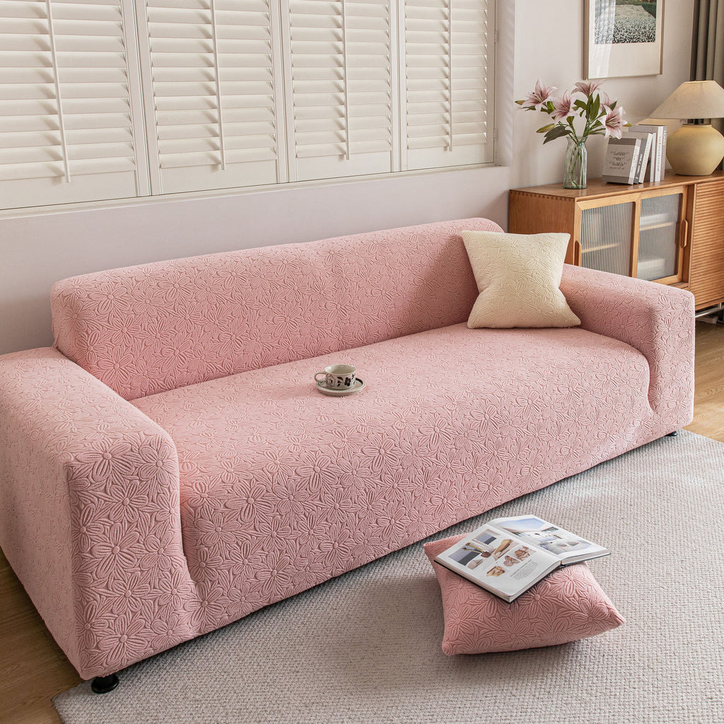High Elastic Floral Couch Slipcover, Jacquard Stretch Non-Slip Furniture Protector