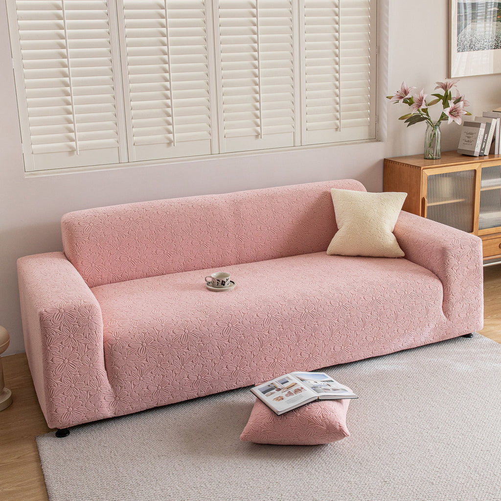 High Elastic Floral Couch Slipcover, Jacquard Stretch Non-Slip Furniture Protector