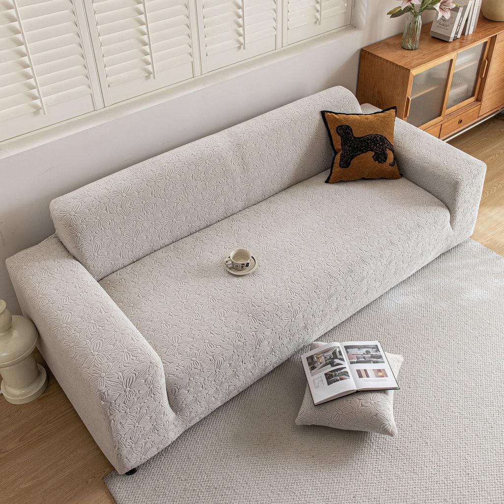 High Elastic Floral Couch Slipcover, Jacquard Stretch Non-Slip Furniture Protector