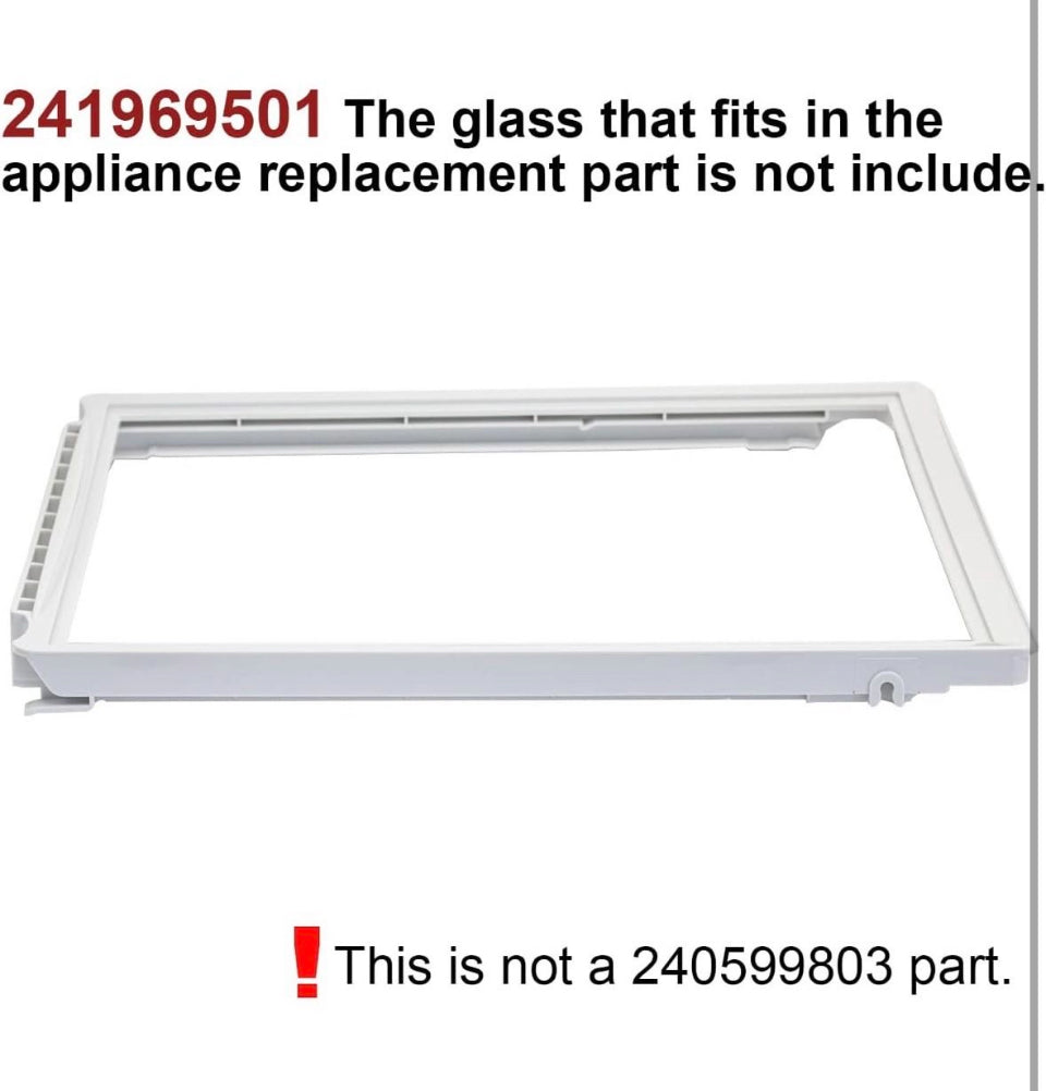 Open Box folosem 241969501 Refrigerator Shelf Frame (Without Glass) Crisper Pan Cover For Frigidaire (Electrolux) Refrigerator,Delicatessen Drawer Cov