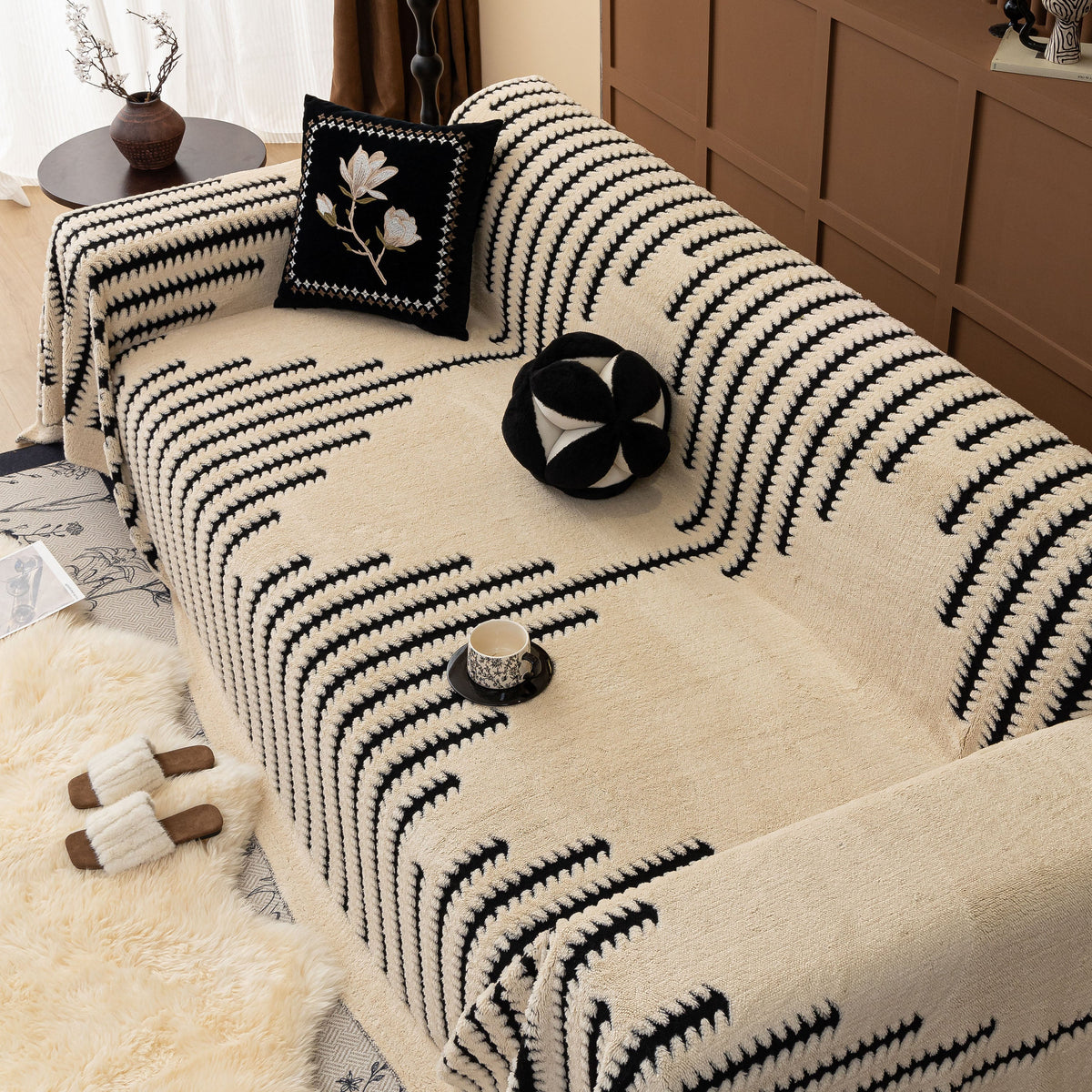 Jacquard Fleece Throw Blanket for Couch Plush Fuzzy Cozy Soft Blankets and Throws for Sofa
