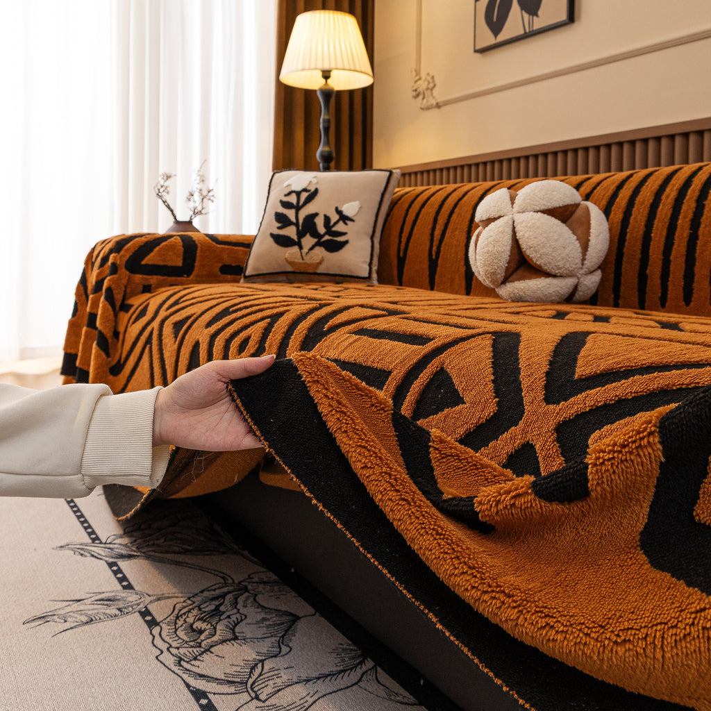 Boho Plush Couch Cover Bohemian Throw Blanket Decor Covers Sofa Chair Furniture Bed