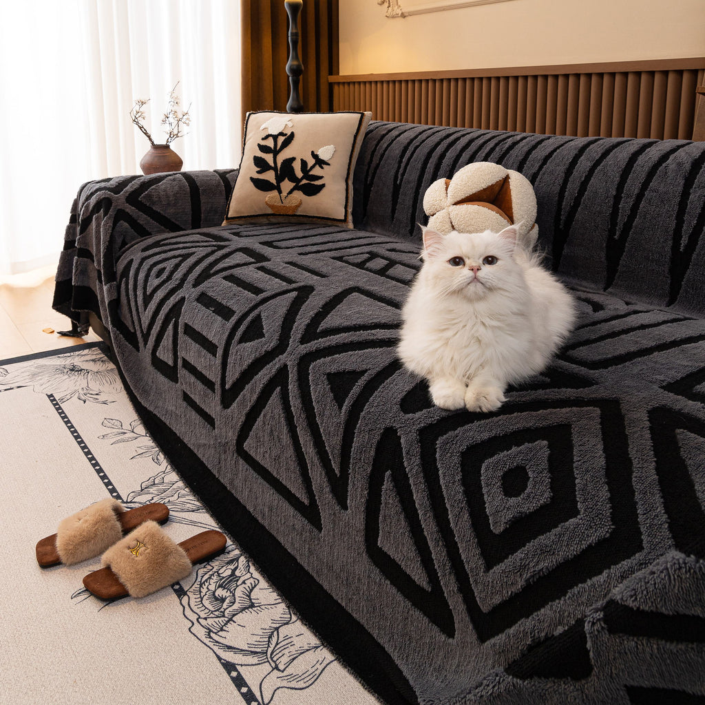 Boho Plush Couch Cover Bohemian Throw Blanket Decor Covers Sofa Chair Furniture Bed