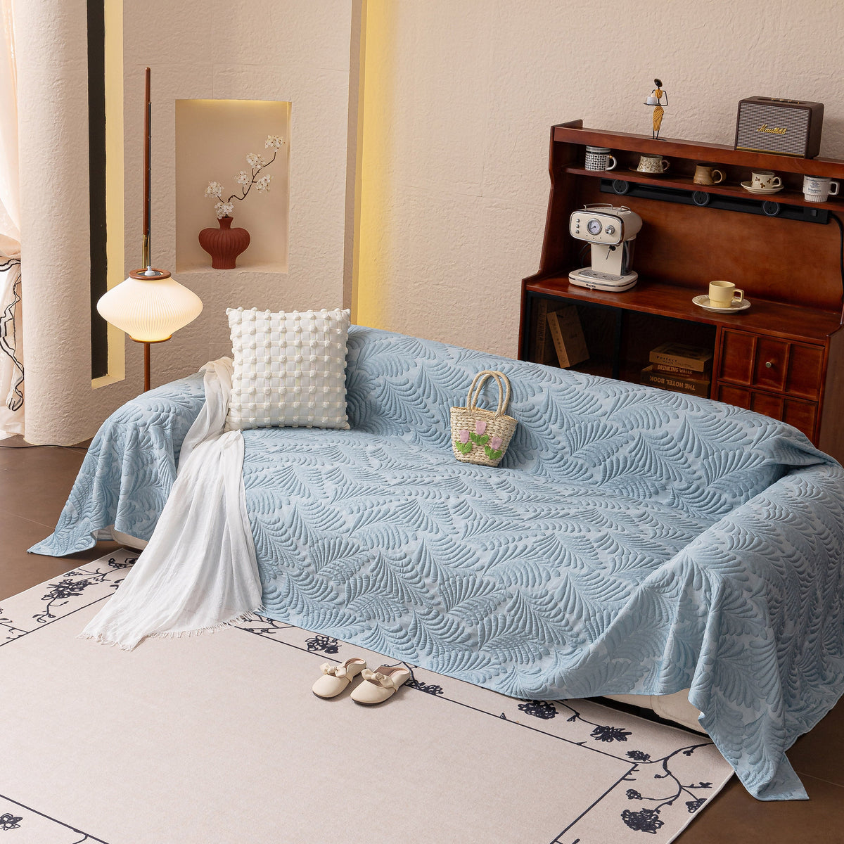 Cooling Quilted Non-Slip Furniture Protector for Pets & Kids, Washable Sofa Slipcover