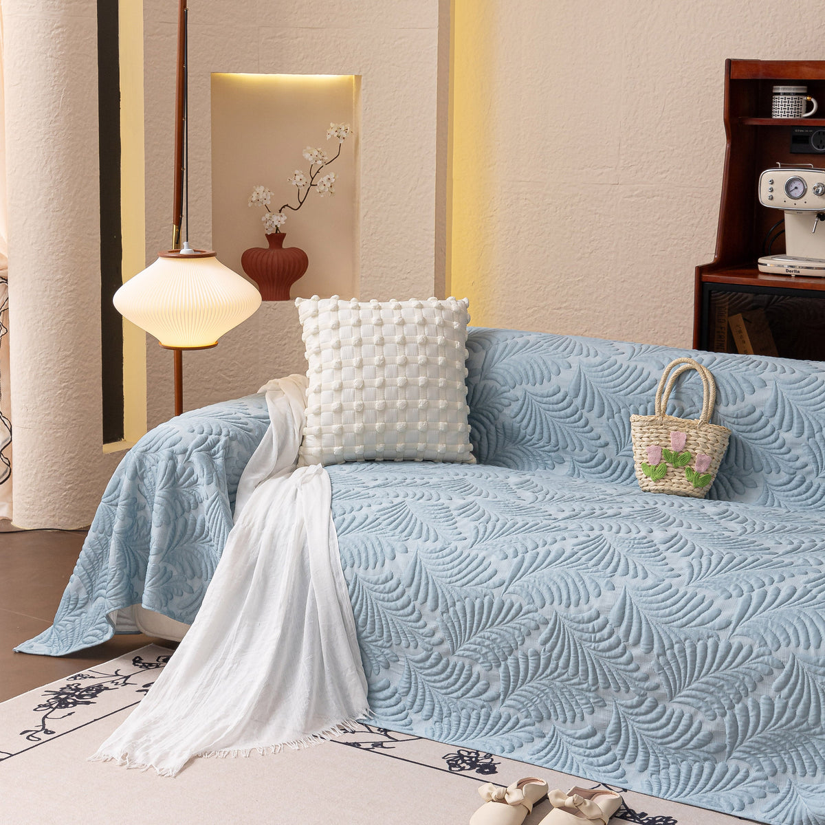 Cooling Quilted Non-Slip Furniture Protector for Pets & Kids, Washable Sofa Slipcover