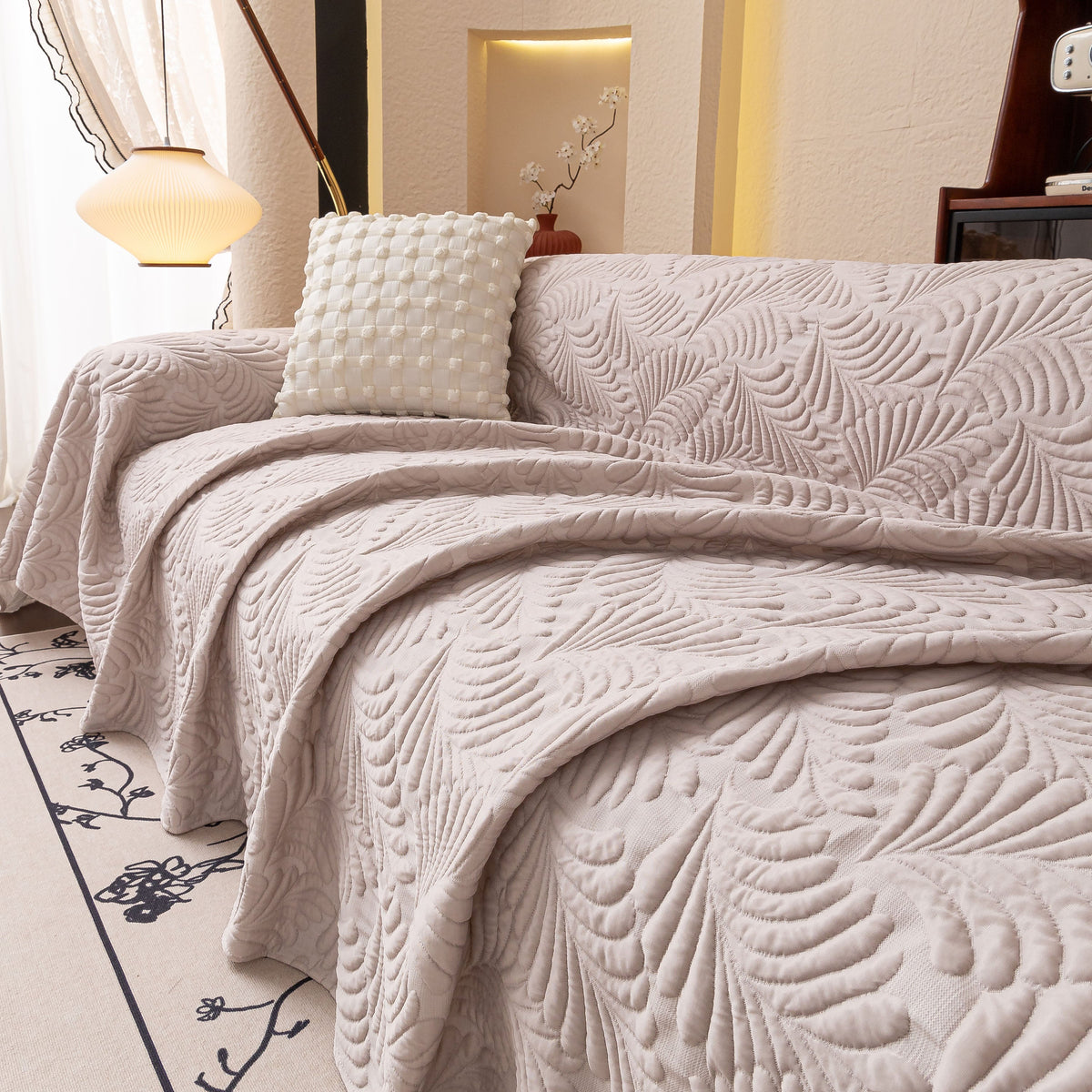 Cooling Quilted Non-Slip Furniture Protector for Pets & Kids, Washable Sofa Slipcover