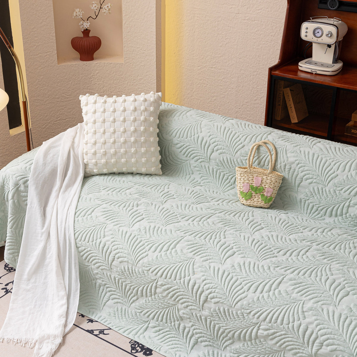 Cooling Quilted Non-Slip Furniture Protector for Pets & Kids, Washable Sofa Slipcover