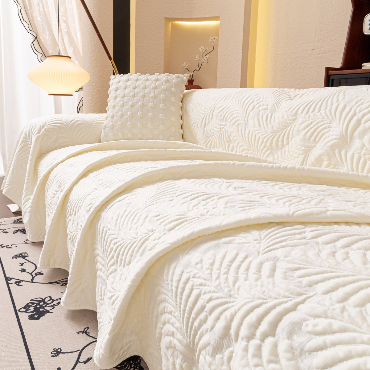 Cooling Quilted Non-Slip Furniture Protector for Pets & Kids, Washable Sofa Slipcover
