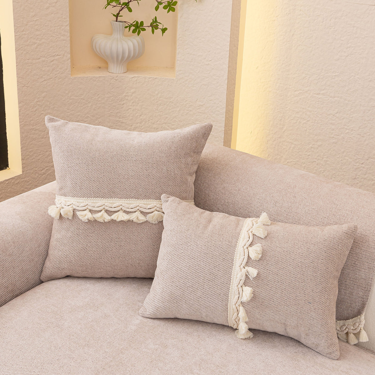 Chenille Sofa Cover Towel – Non-Slip, Washable Pets Couch Protector with Tassels