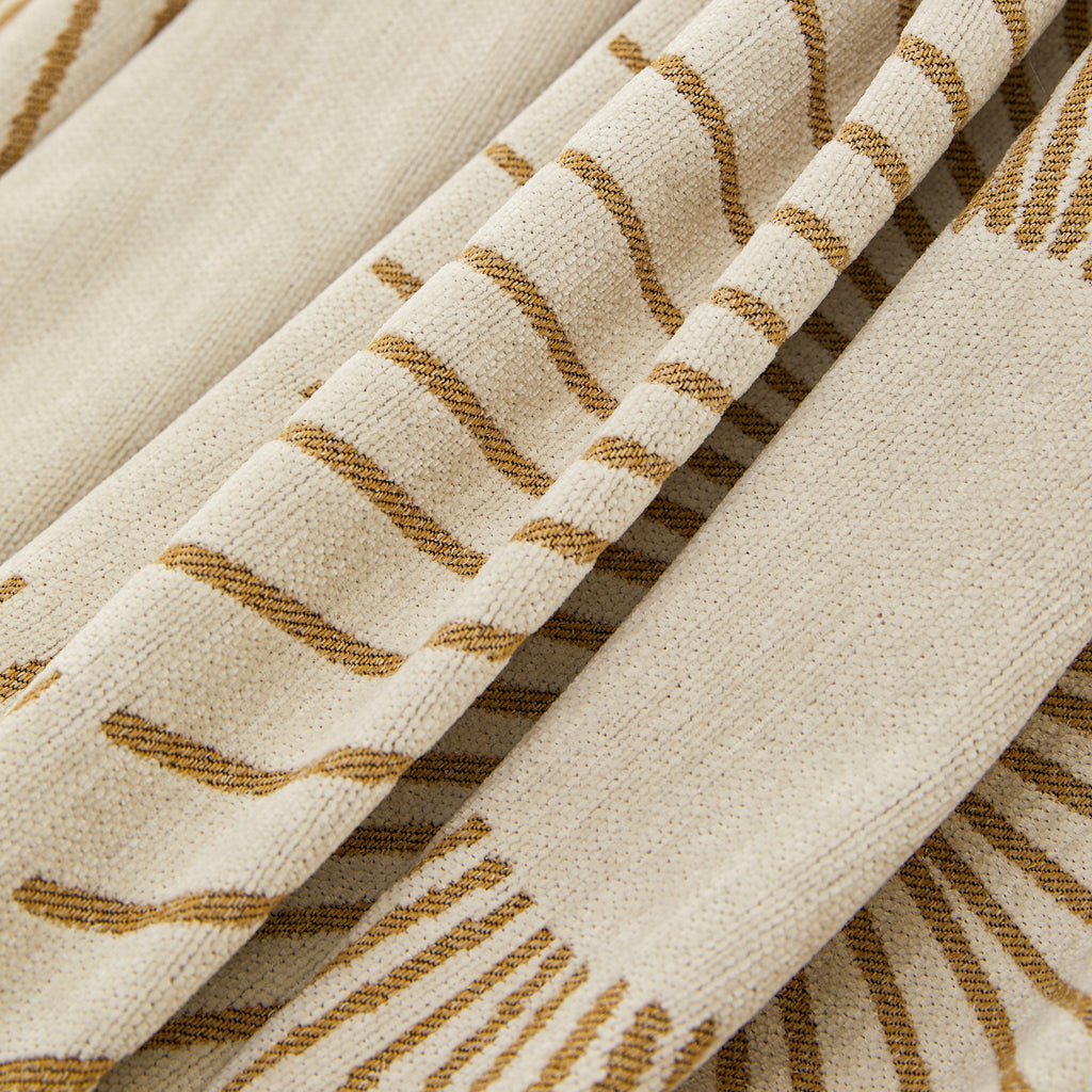 Geometric Radial Striped L-Shape Sofa Cover: Thick, Reversible Furniture Blanket for Kids and Pets
