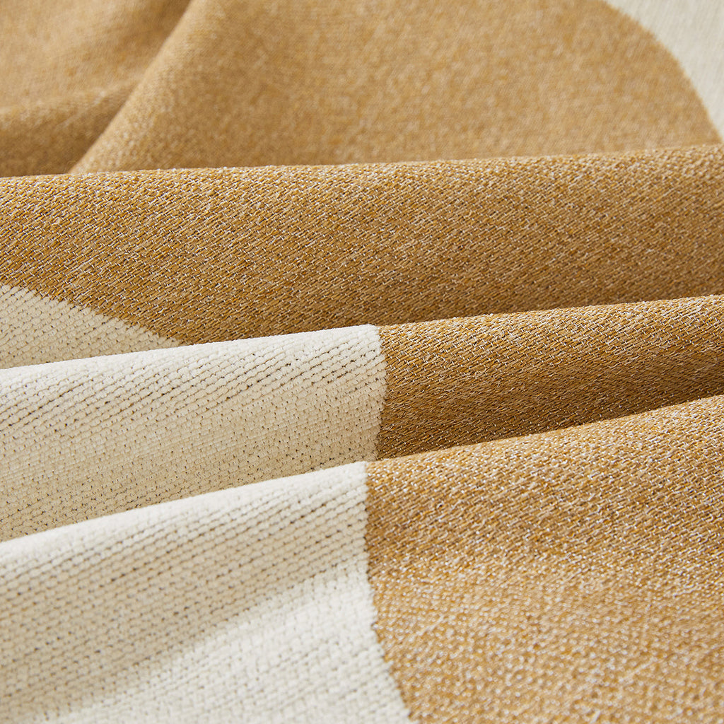 Chenille Minimalist Wavy Sofa Throw Cover, Cozy Blankets for Couch, Machine Washable Couch Protector
