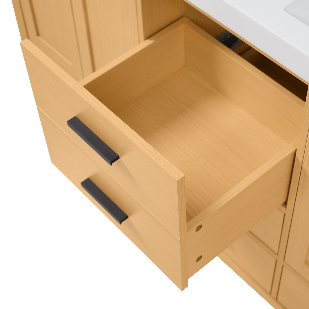 Bathroom Vanity With Double Sink, Soft Close Doors & Drawers Handles - Wood