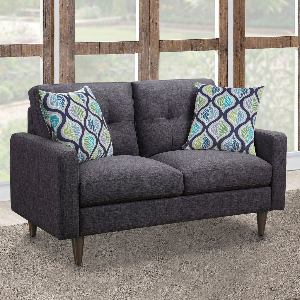Gavito - Retro Tufted Loveseat With Track Arm - Gray