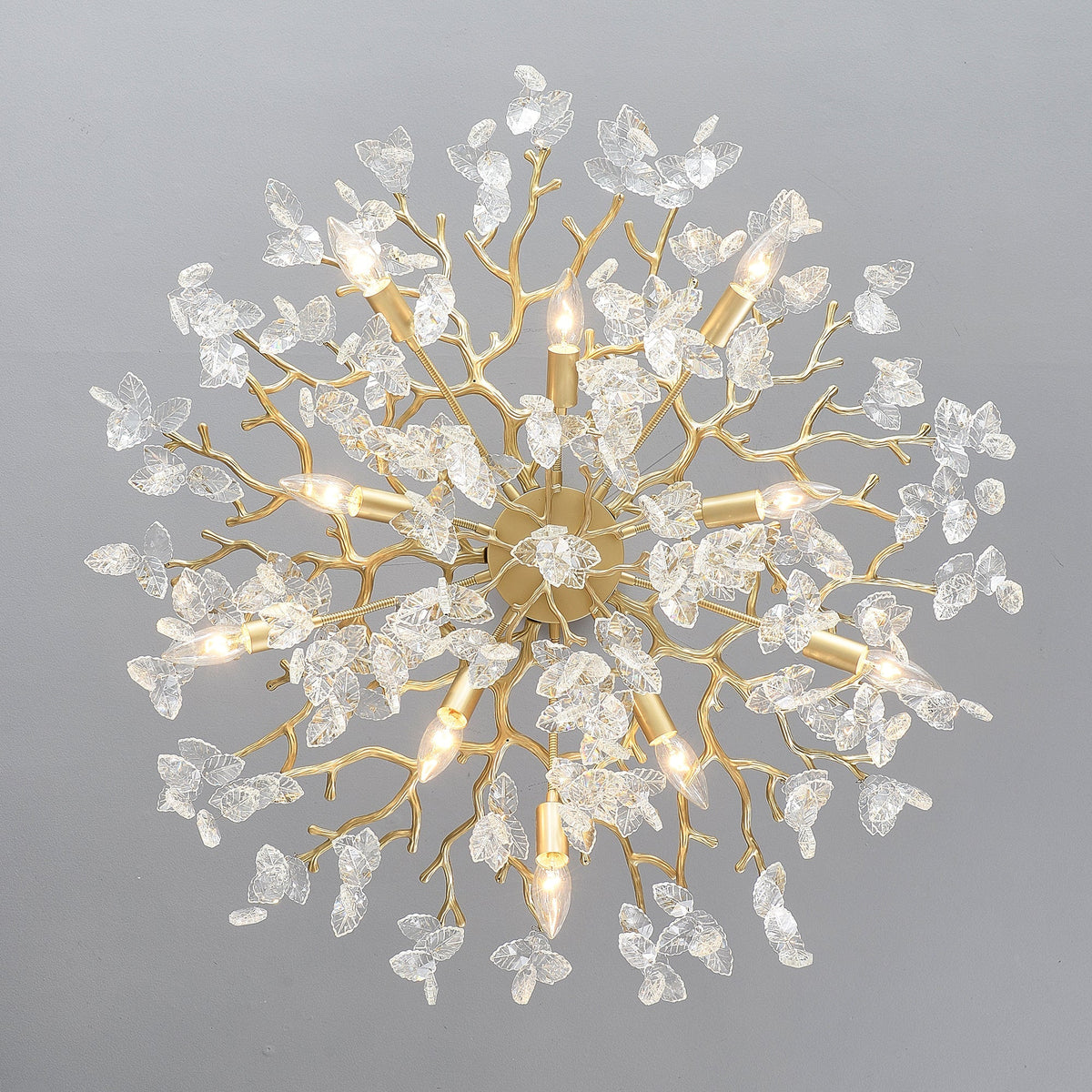 8-Light Crystal Gold Chandelier for Dining Room and Kitchen Island