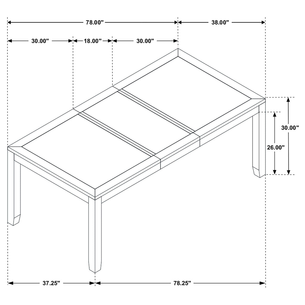 Centera - Rectangular Dining Table With Extension Leaf - Gray