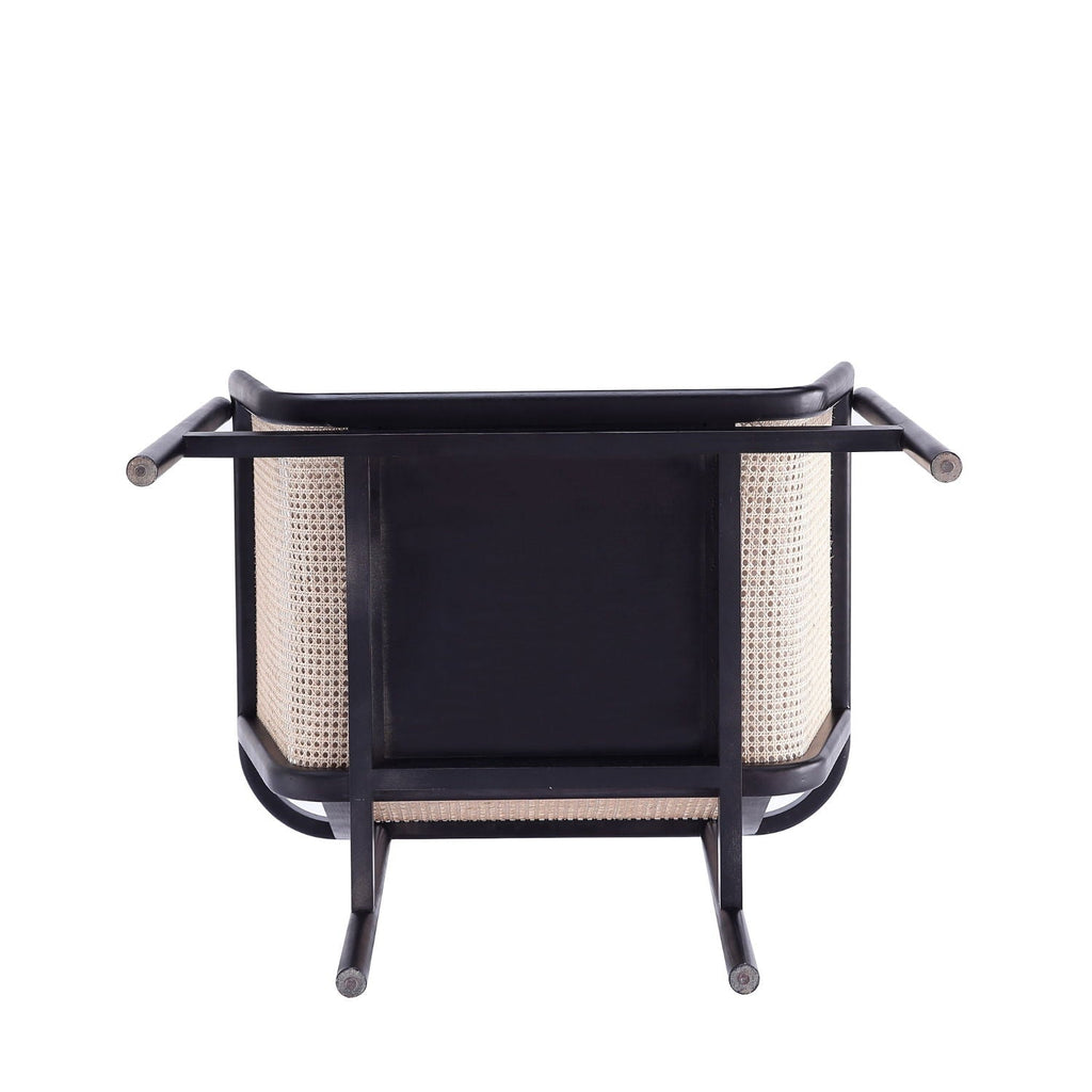 Versailles - Accent Armchair With Rattan Frame - Cream
