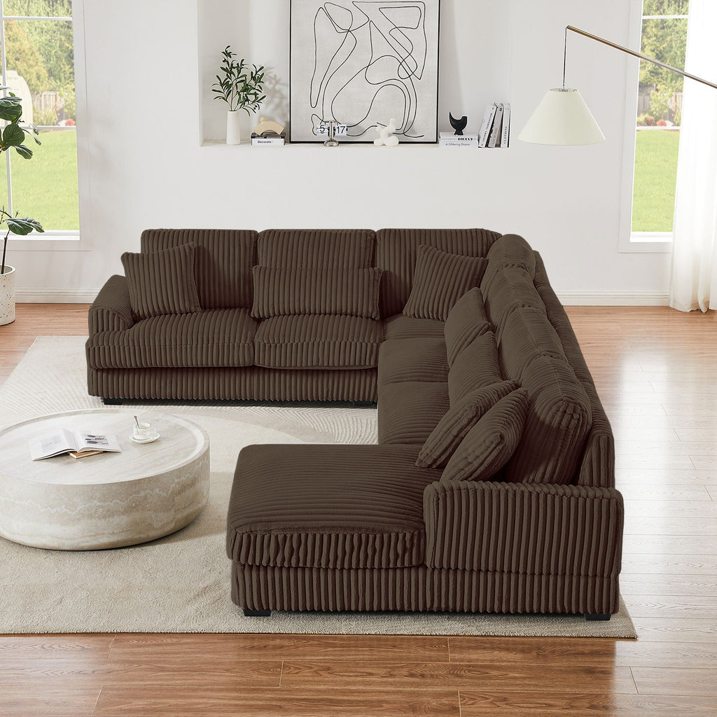 Oversized Sectional Sofa U - Shaped Sofa Couch Modern Sofa Upholstered In Soft With A Chaise Lounge For Living Room