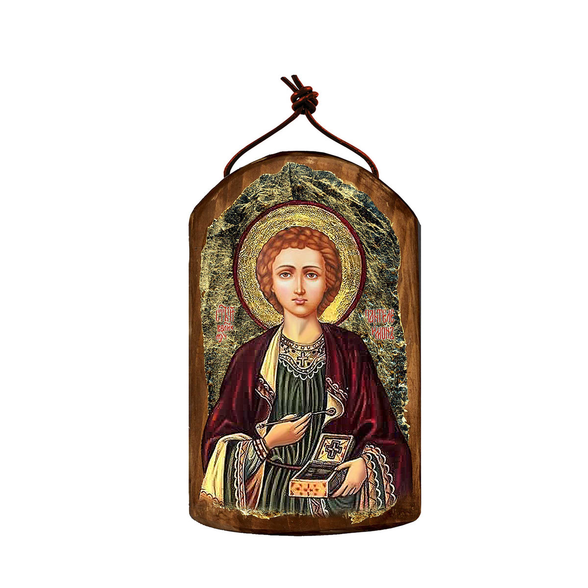 Saint Panteleimon Religious Orthodox Sacred Icon Ornament - Inspirational Icon Decor - 87023