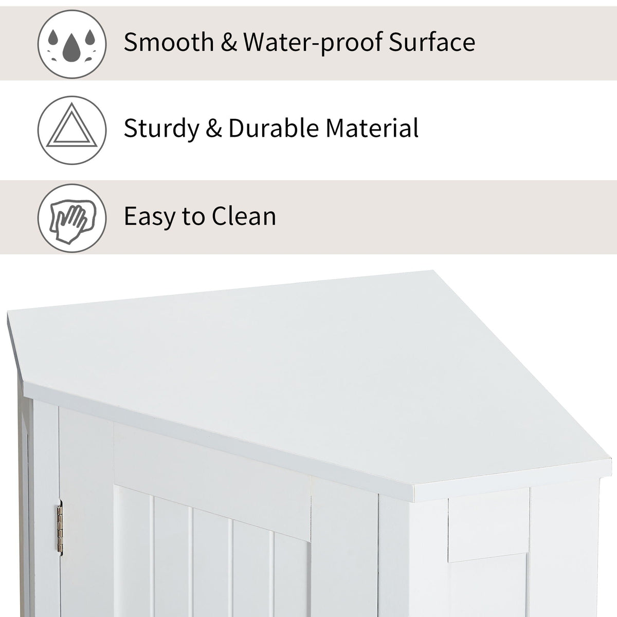 Bathroom Cabinet Triangle Corner Storage Cabinet With Adjustable Shelf Modern Style