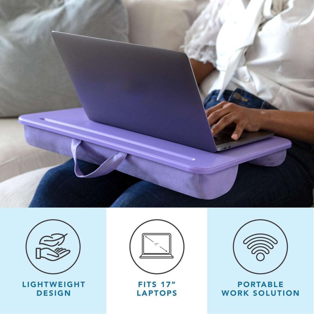 Original Lap Desk – Fits up to 17” Laptops – Purple Amethyst – Style No. 45152