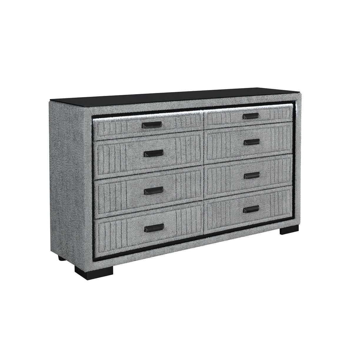 Isaiah - 5 Piece Bedroom Set With TV Lift-LED, Speakers And Fireplace
