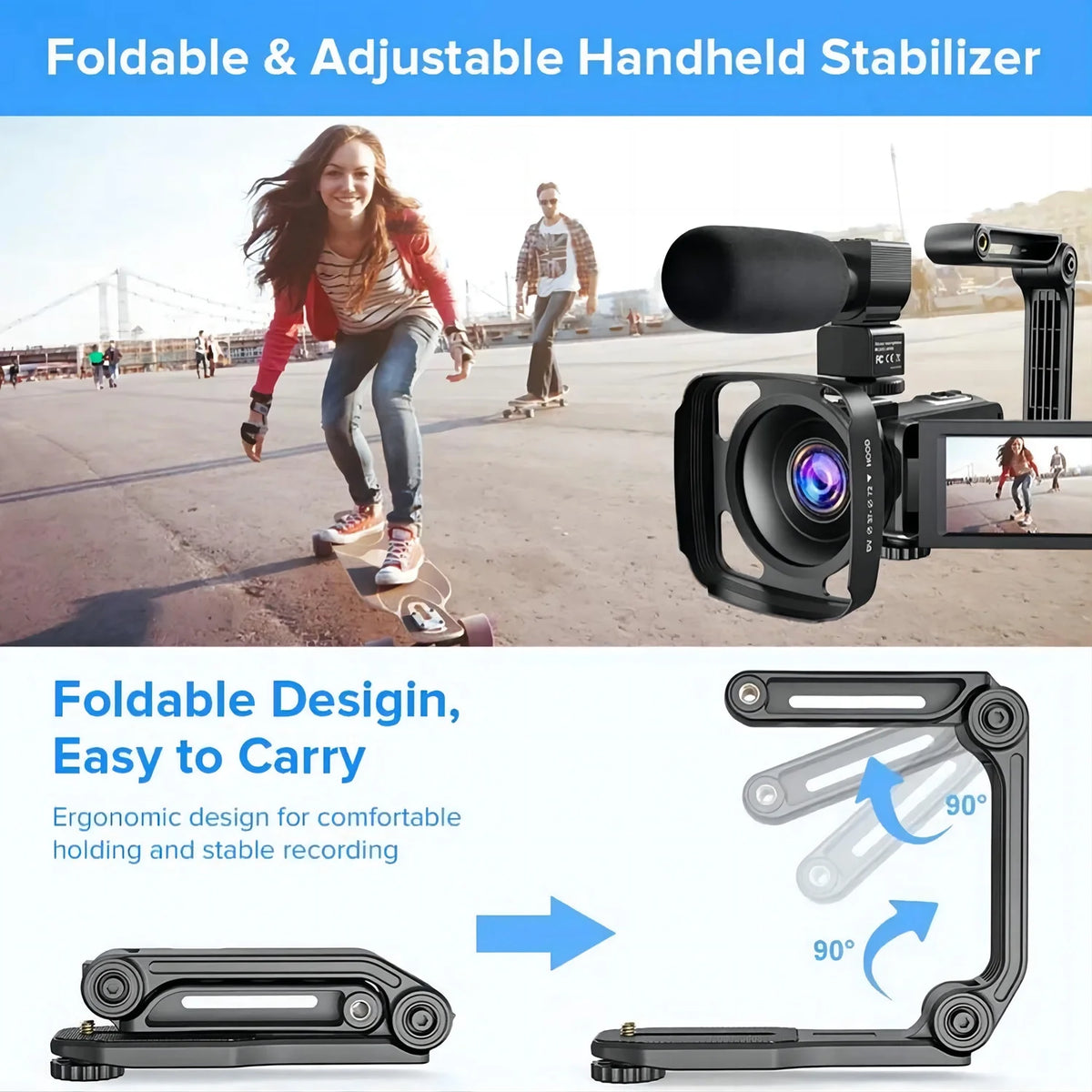 Videocámara 4K Para Youtube Vlogging Cámara Digital IPS 48MP 16X Zoom Digital Grabadora