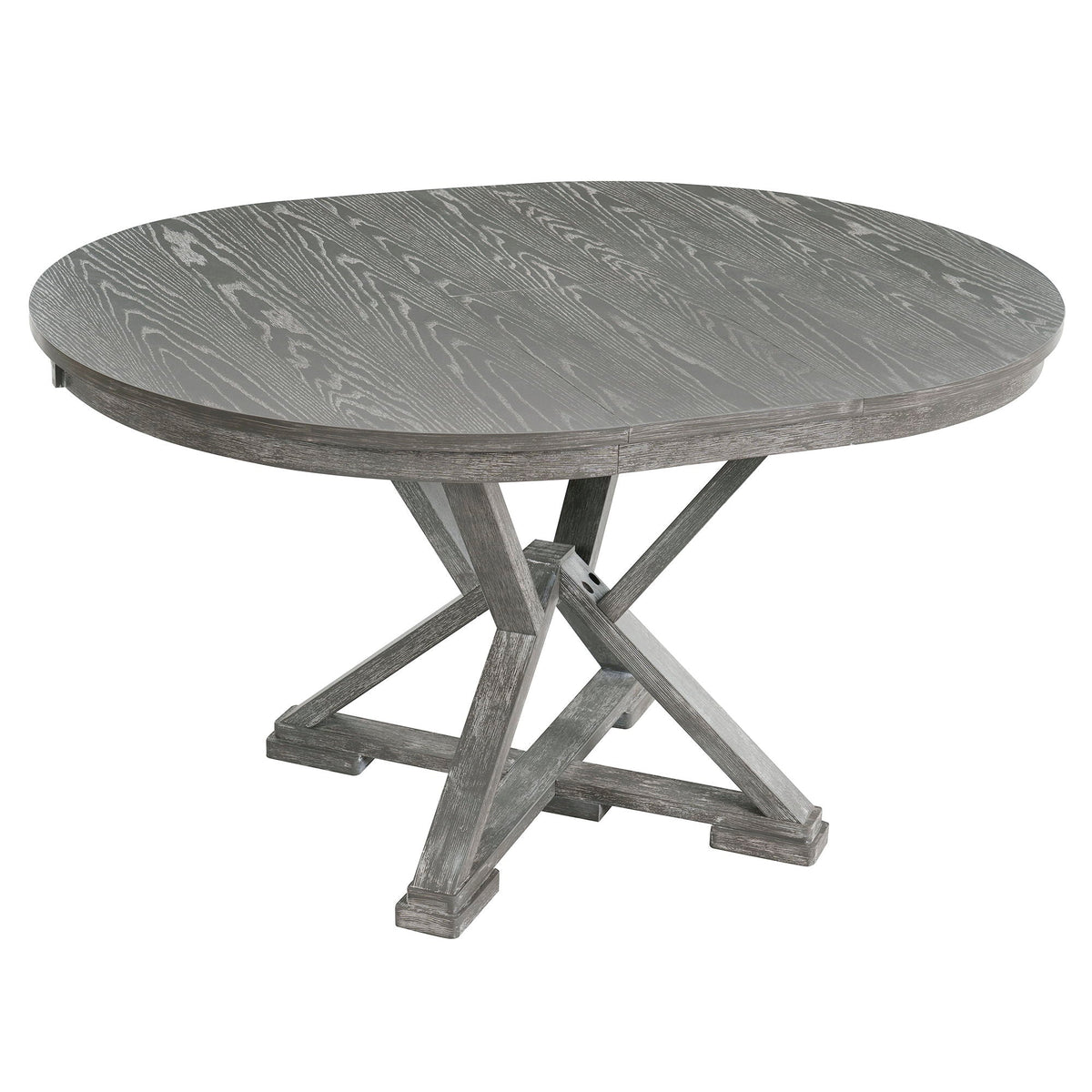 Dining Set With Extendable Round Table And 4 Upholstered Chairs