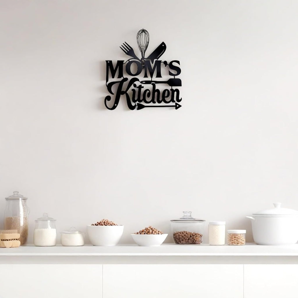 Kitchen Wall Art Decor,Black Kitchen Metal Sign for Kitchen Decoration, Metal Sign Rusticfarmhouse Kitchen Decor Hanging Decorative 11.5 X 10.6 Inch