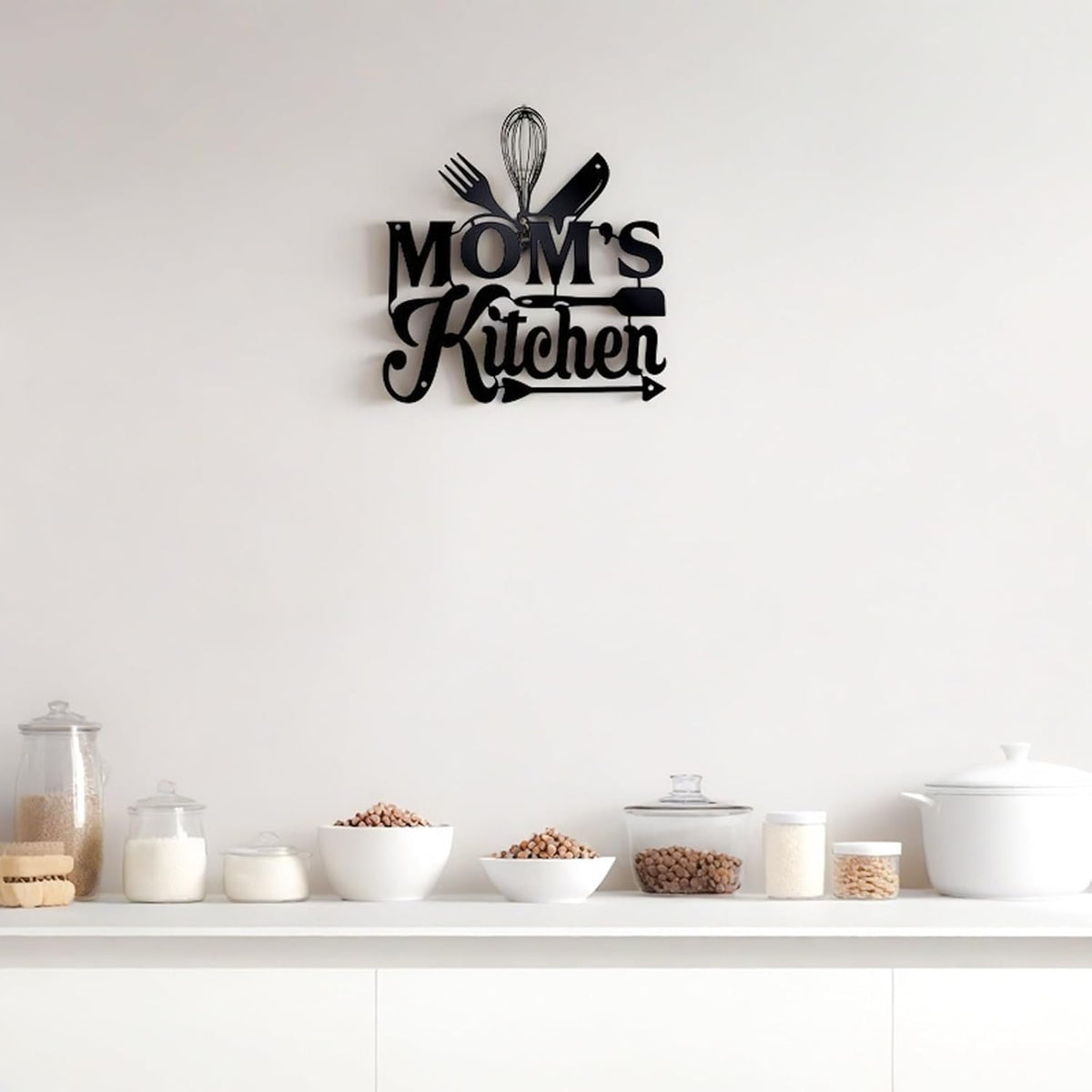 Kitchen Wall Art Decor,Black Kitchen Metal Sign for Kitchen Decoration, Metal Sign Rusticfarmhouse Kitchen Decor Hanging Decorative 11.5 X 10.6 Inch