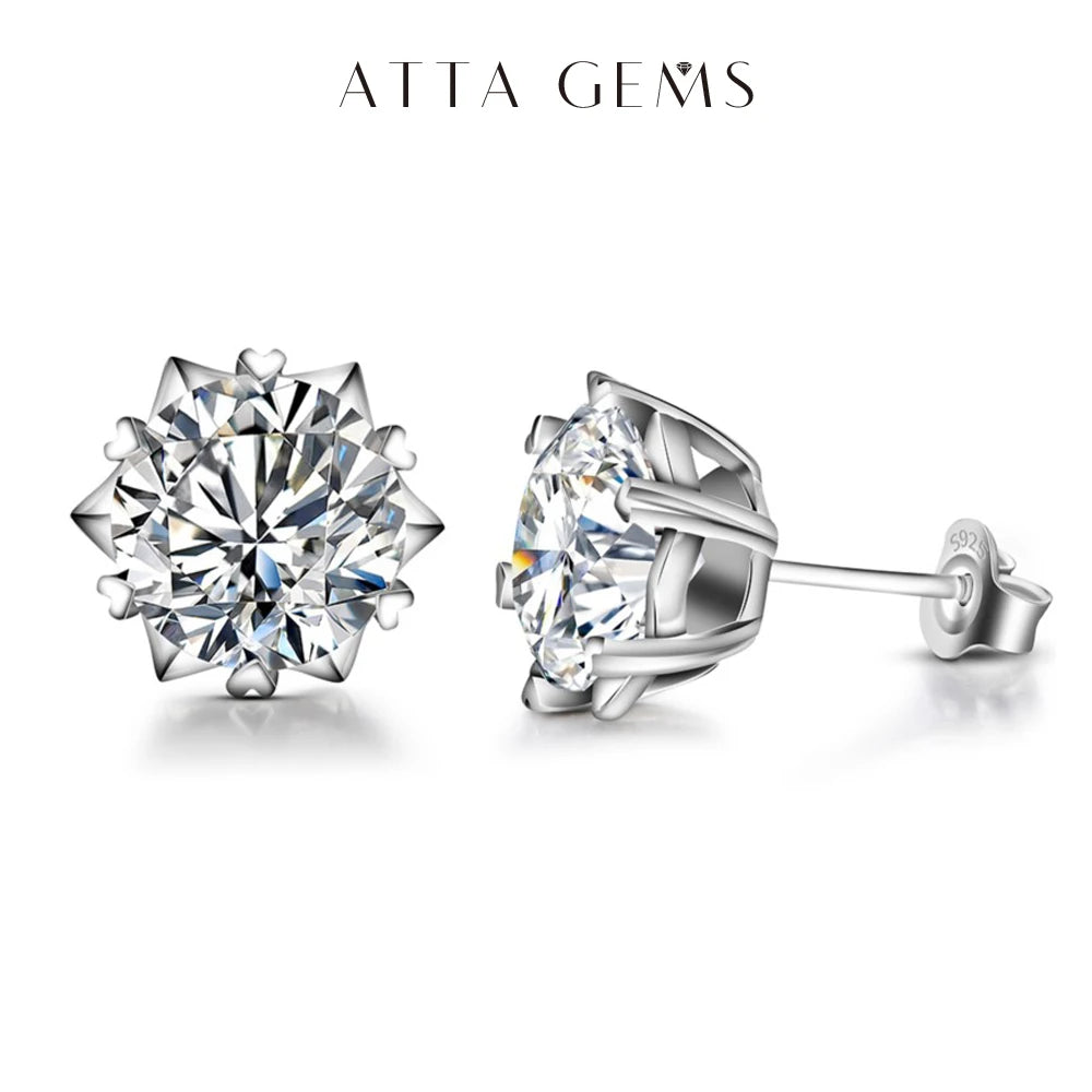 Classic 100% 925 Sterling Silver 2.0CT Moissanite Gemstone Anniversary Wedding Earrings Fine Jewelry Gift Wholesale