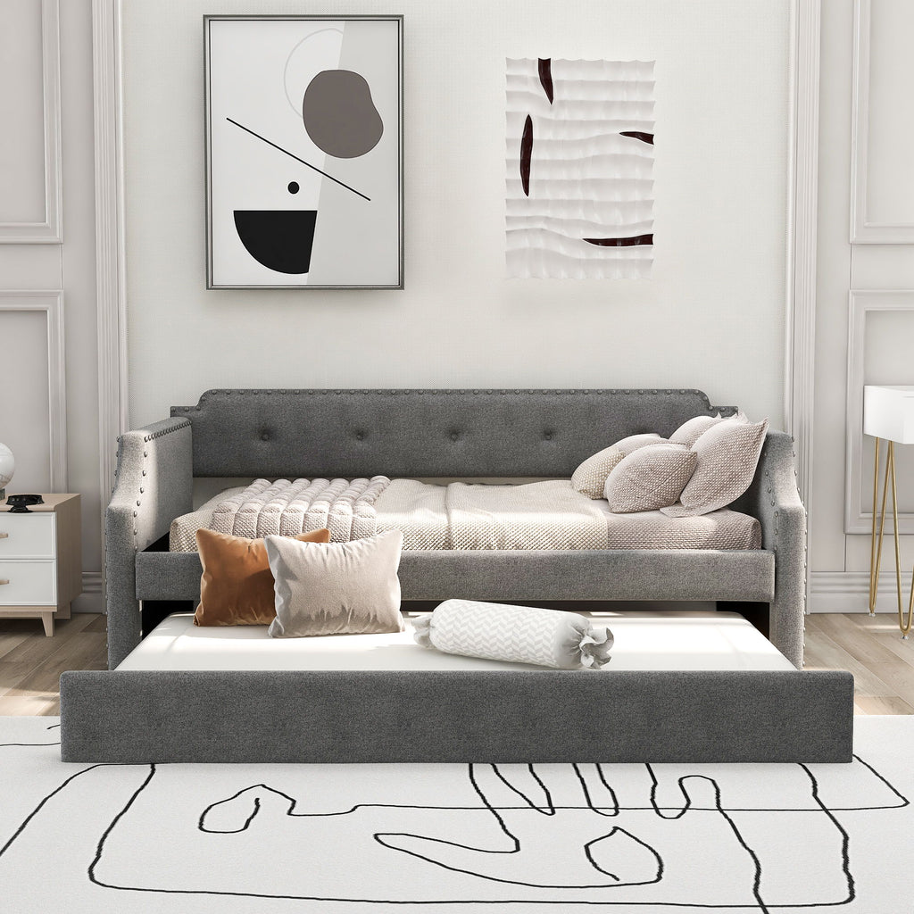 Upholstered Daybed With Trundle