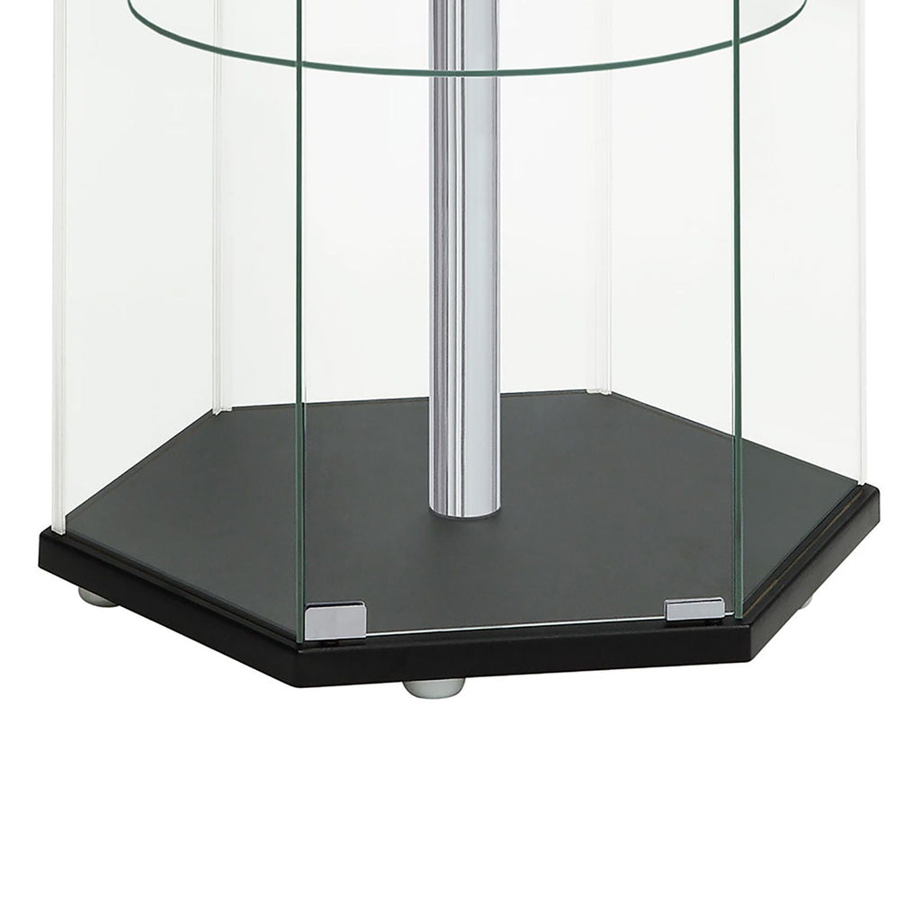 Tenley - 4 Shelf Curio Cabinet With Hexagonal Design