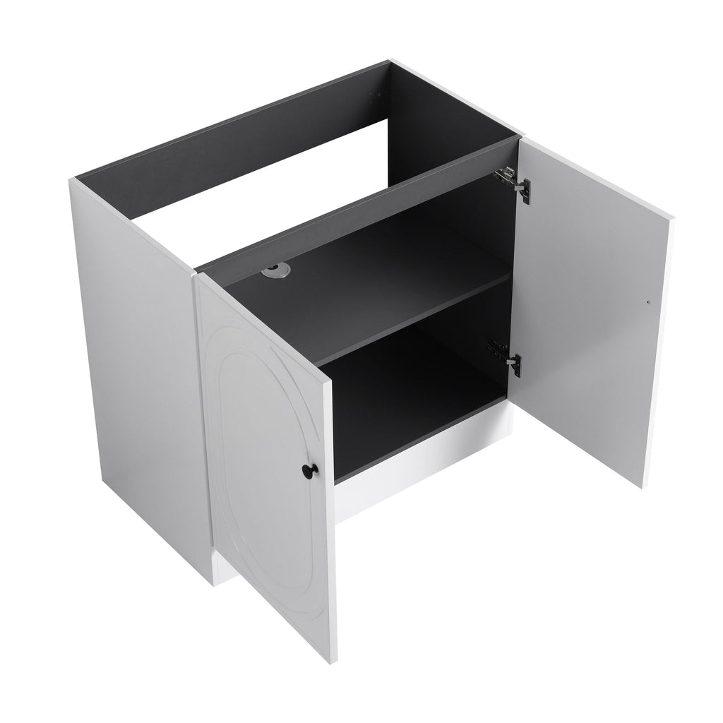 Contemporary Freestanding Bathroom Vanity With Resin Sink & Soft-Close Cabinet Doors
