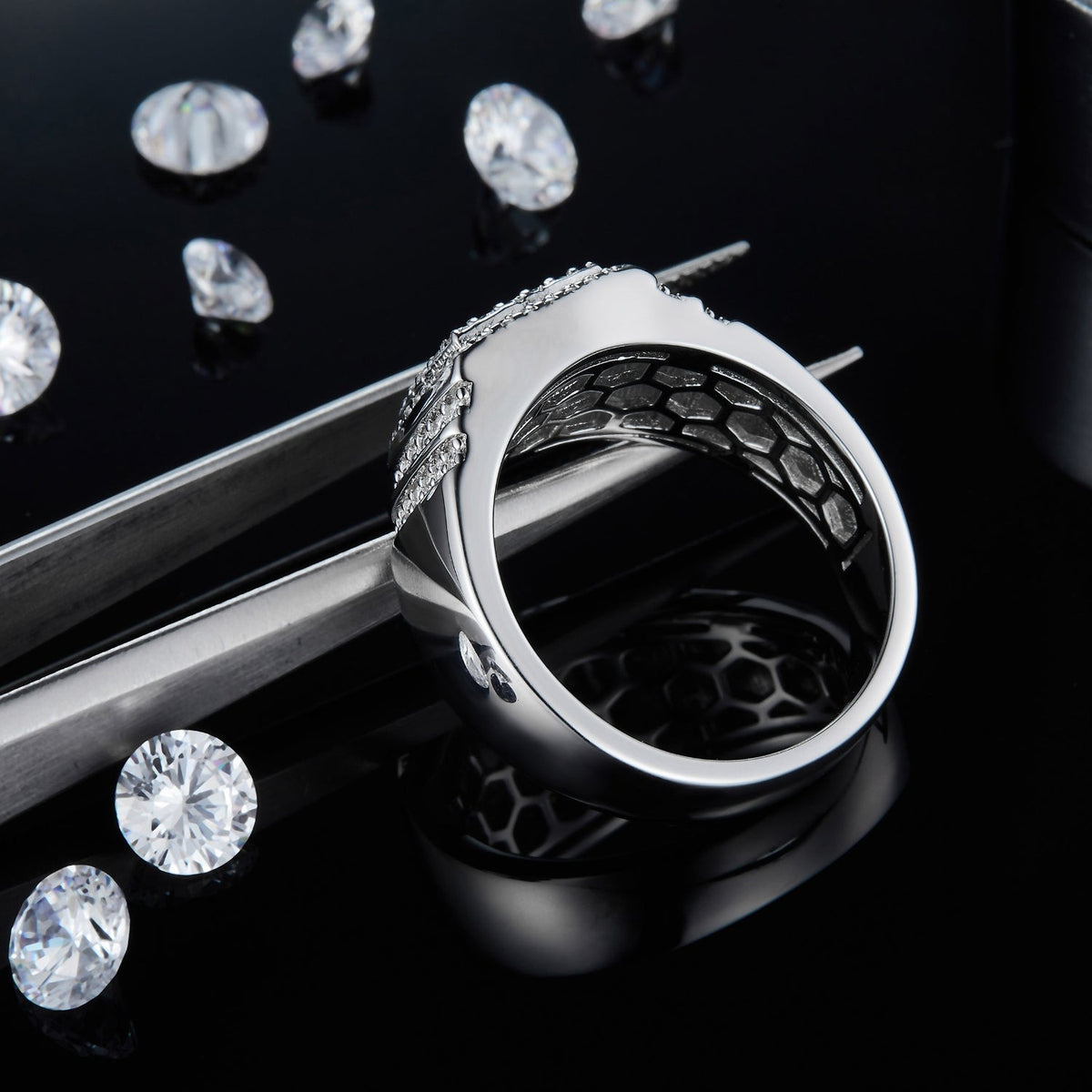Sparkala™ Platinum Over Pure Sterling Silver Ring