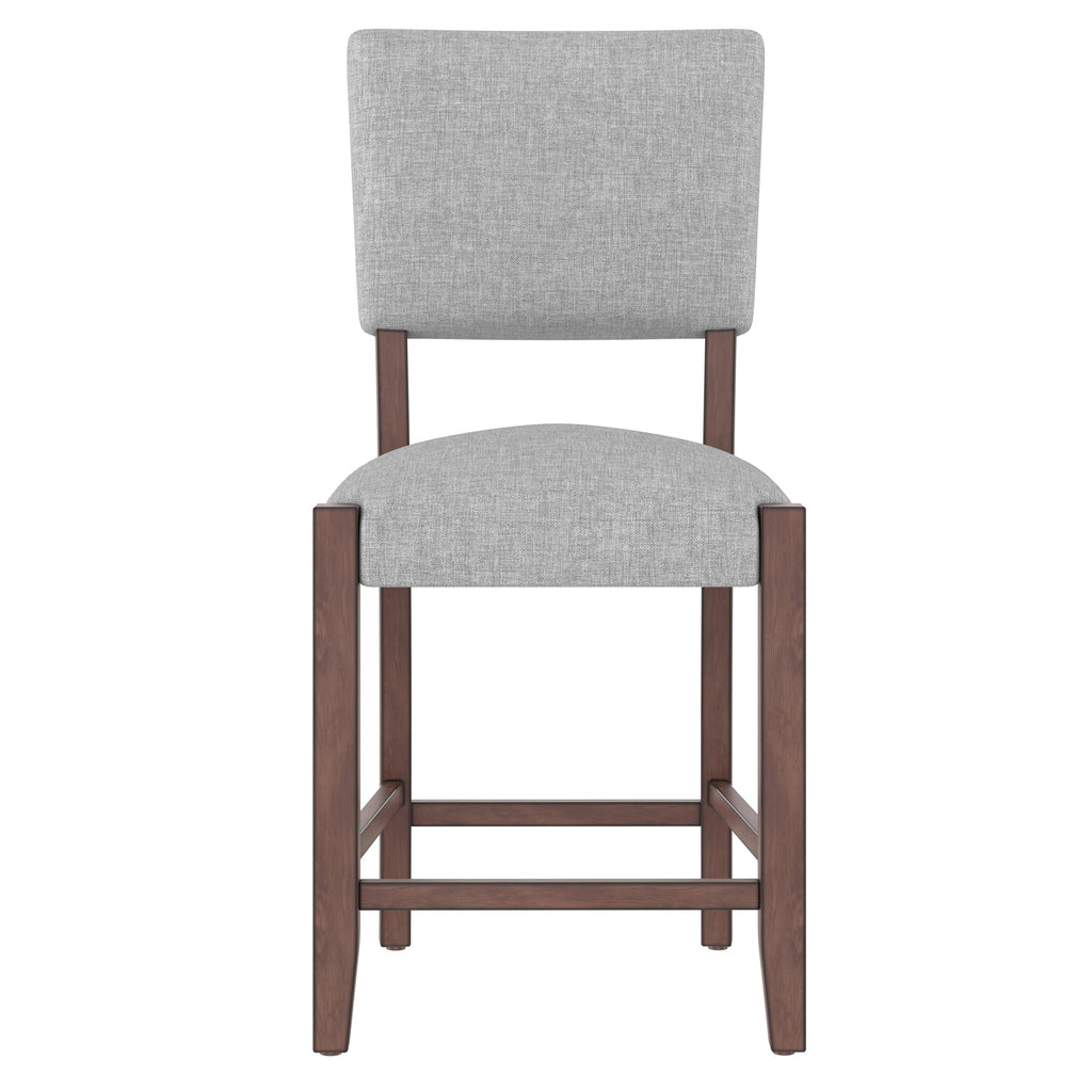 Set of 4 Mid-Century Modern Linen Upholstered Bar Stools
